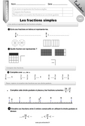 Fractions simples - Evaluation - Bilan - CM1 - PDF à imprimer