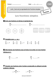 Fractions simples - Exercices avec correction - CM2
