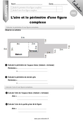 Aire et périmètre d’une figure complexe - CM1 - Evaluation - Bilan - PDF à imprimer