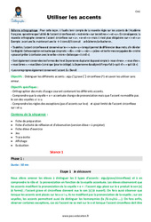 Utiliser les accents - CM1 - Fiche de préparation - PDF à imprimer