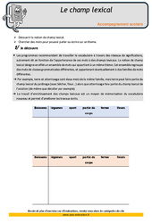 Champ lexical - CM1 - Soutien scolaire - Aide aux devoirs - PDF à imprimer