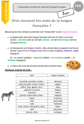 Comment est construite la langue française - CM1 - Leçon - PDF gratuit à imprimer
