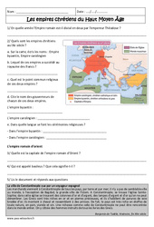 Empire carolingien - Empire byzantin - 6ème - Exercices corrigés - Empires chrétiens du Haut Moyen Âge - PDF à imprimer