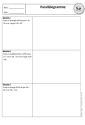 Parallélogramme - Exercices corrigés - 5ème - PDF à imprimer