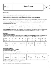 Statistiques - 5ème - Cours - PDF à imprimer
