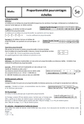 Proportionnalité - Pourcentages - Echelles - 5ème - Cours - PDF à imprimer