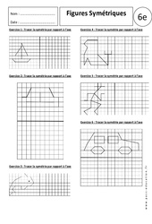 Figures symétriques - 6ème - Exercices corrigés - Symétrie axiale