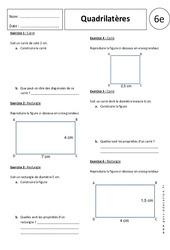 Quadrilatères - 6ème - Exercices corrigés - Carré - Rectangle - PDF à imprimer