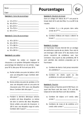 Pourcentages - 6ème - Exercices corrigés - Proportionnalité - PDF à imprimer