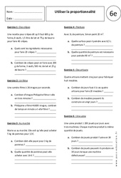 Utiliser la proportionnalité – Exercices corrigés – 6ème - PDF à imprimer