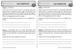 L’enfant bleu - Exercices de lecture – Ce1 - Les substituts - PDF à imprimer