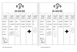 Fiche mémo élève - Son [s] – s - ss - c - ç - t - x - Cp - Ce1 – Etude des sons - PDF à imprimer