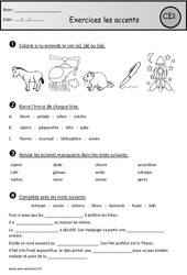 Exercices - Accents – Aigu - Grave - Circonflexe -  Ce1 - Cycle 2 - PDF à imprimer