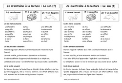 Son [f] - f - ff - ph –  Ce1 – Phonologie – Etude des sons - PDF à imprimer