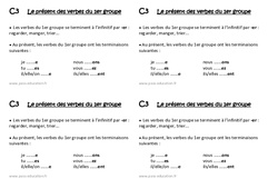 Présent des verbes du 1er groupe – Ce1 - Leçon - PDF gratuit à imprimer