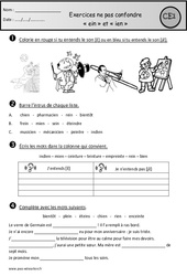 Exercices - ein et ien – Ne pas confondre – Ce1 – Cycle 2 - PDF à imprimer