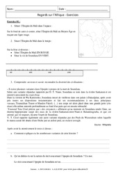 Regards sur l’Afrique - 5ème - Exercices corrigés - PDF à imprimer