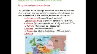 L'Europe dans le monde au XVIIIe siècle – 4ème – Vidéos pédagogiques - Cycle 4
