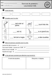 Révisions - Pronoms il-elle – Cp – Grammaire – Cycle 2 - PDF à imprimer