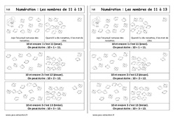 Nombres de 11 à 13 - Cp - Leçon - PDF gratuit à imprimer
