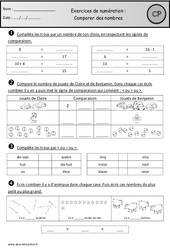 Révisions - Comparer des nombres – Cp - Cycle 2 - PDF à imprimer