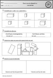 Exercices - Solides – Cp – Géométrie - Cycle 2 - PDF à imprimer