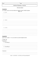 Système d’équation – Exercices – 3ème - Révisions - Brevet des collèges - PDF à imprimer