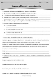 Révisions – Compléments circonstanciels – Cm2 - Grammaire - PDF à imprimer