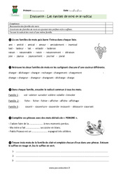 Familles de mots et le radical - CM1 - Evaluation - Bilan - PDF à imprimer