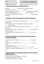Présent du conditionnel – Cm2 – Fiche d’exercices avec correction - PDF à imprimer