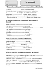 Futur simple – Cm2 – Fiche d’exercices avec correction - PDF à imprimer