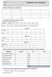 Utilisation de la calculatrice – Cm2 – Exercices avec correction - PDF à imprimer