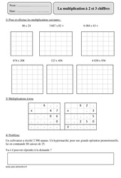 Multiplication à 2 et 3 chiffres – Cm2 – Révisions  - PDF à imprimer