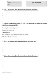 Adverbes – Cm1 – Exercices  - PDF à imprimer