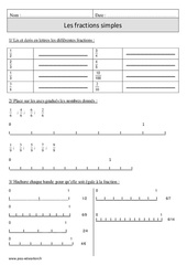Fractions simples – Cm1 – Exercices avec correction - PDF à imprimer