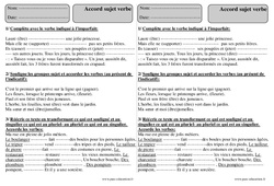 Accord sujet verbe – Ce2 – Exercices  - PDF à imprimer