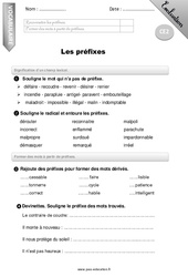 Préfixes - Ce2 - Evaluation - Bilan - PDF à imprimer