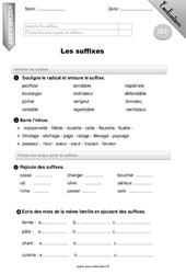 Suffixes - Ce2 - Evaluation - Bilan - PDF à imprimer