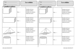 Solides – Ce2 – Exercices avec correction - PDF à imprimer
