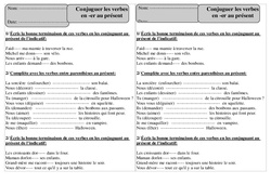 Verbes en er - Présent – Ce1 – Révisions avec correction - PDF à imprimer