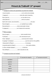 Verbes du 1er groupe - Présent de l'indicatif - Exercices - Cm2 - PDF à imprimer