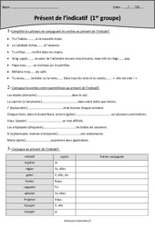 Verbes du 1er groupe - Présent de l'indicatif - Cm2 - Exercices - PDF à imprimer