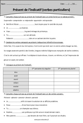 Etre et avoir - Verbes particuliers - Présent de l'indicatif - Cm2 - Exercices - PDF à imprimer