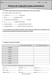 Etre et avoir - Verbes particuliers - Présent de l'indicatif - Exercices - Cm2 - PDF à imprimer