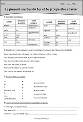 Présent - Verbes du 1er et 2e groupe - Etre et avoir - Cm1 - Exercices - PDF à imprimer