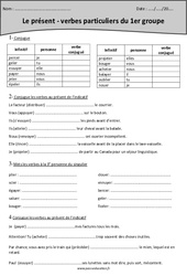 Présent - Verbes particuliers du 1er groupe - Cm1 - Exercices - PDF à imprimer