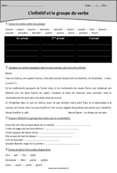 Groupes de verbes - Infinitif - Cm1 - Exercices corrigés - PDF à imprimer