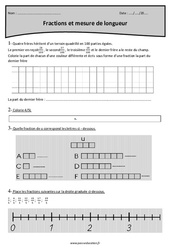 Mesures de longueurs et fractions - Cm1- Révisions - PDF à imprimer