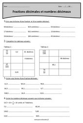 Nombres décimaux et fractions décimales – Cm1 – Exercices avec correction - PDF à imprimer