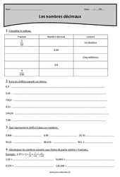 Nombre décimal – Cm1 – Exercices  - PDF à imprimer